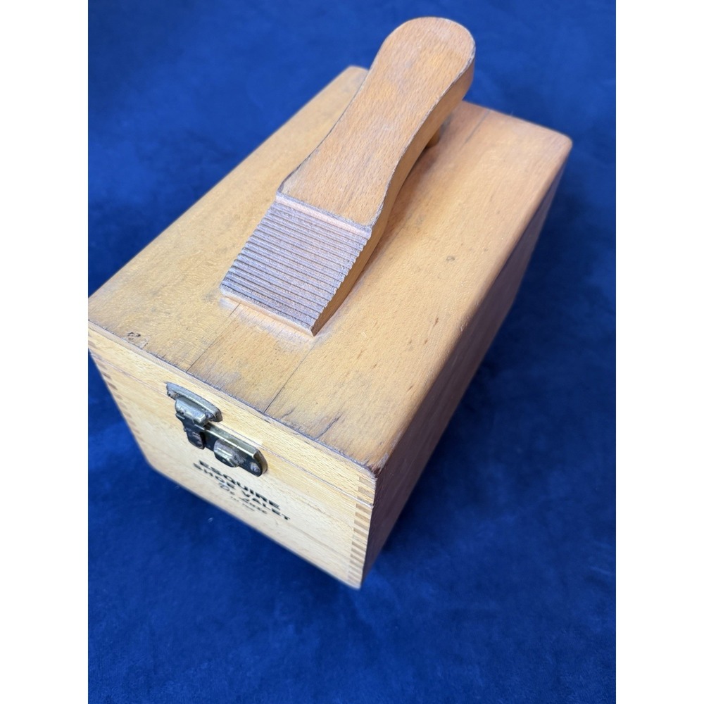 Vtg 1950s Esquire Shoe Valet De Luxe Wooden Shoe Shine Box Kit W Accessories